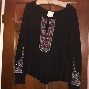 Free People Embroidered Long Sleeve